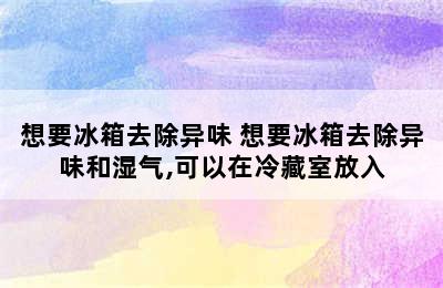 想要冰箱去除异味 想要冰箱去除异味和湿气,可以在冷藏室放入